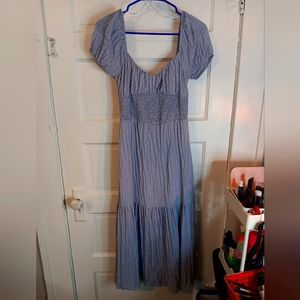 Lush Puff Sleeve Tiered Maxi Dress